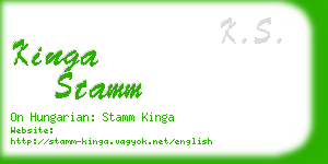 kinga stamm business card